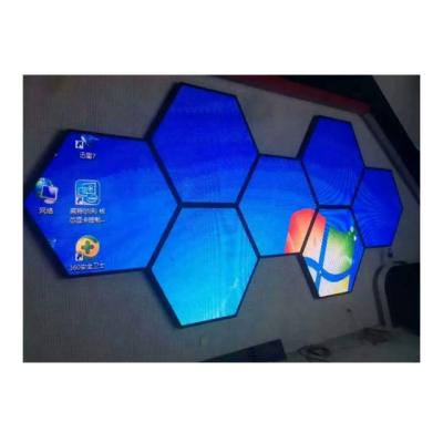 China Customized (Optional) Hexagonal Video Wall Indoor And Outdoor Design P2.5 P3 P4 Sexangle Pantalla LED TV LED Display Art Exhibition Stage Event Show for sale