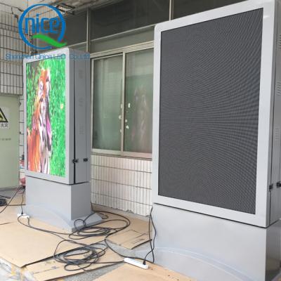 China OUTDOOR Waterproof Outdoor Commercial Video Screen Billboard LED Display Rack Floor Anti-wind Vertical Standing Advertising Sign for sale