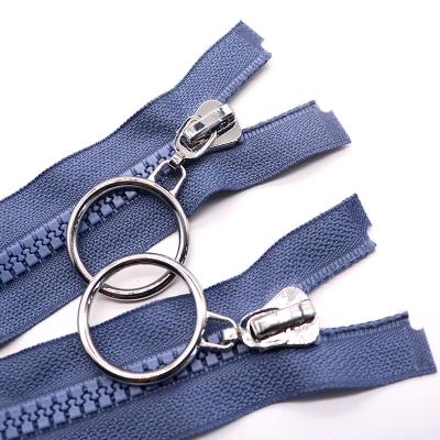 China Fancy Manufacturing 5# Open End High Quality Environmental Resin Zipper Custom Auto Lock Zipper Slider for hoodie for sale