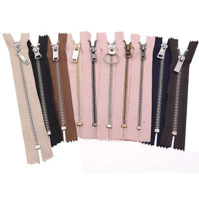 China Luxury Zipper Size 5# Cotton Teeth Bulky Band Metal Viable Bronze Zipper For Jacket Pocket Zipper for sale