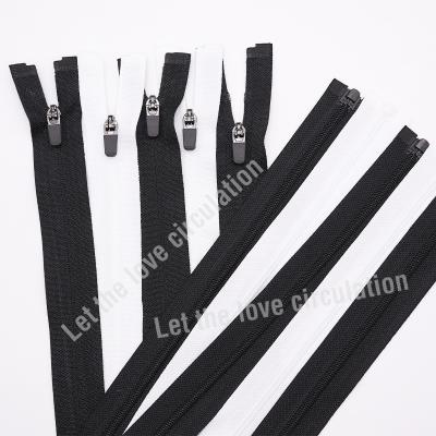 China 3# Open End Sustainable Invisible Zipper For Recycling Rubber Nylon Puller Zipper Small Nylon Zipper for sale