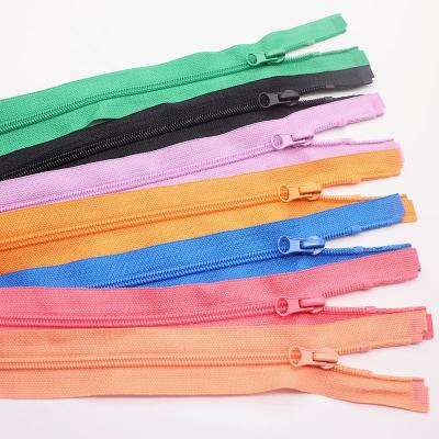 China Auto Lock Self Locking Zipper Pull With Unlocking Fashion Accessories Colorful Nylon Zippers for sale