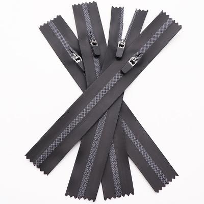 China Durable PVC Semi-automatic Black Nylon Waterproof Zipper High Quality Waterproof Zipper for sale