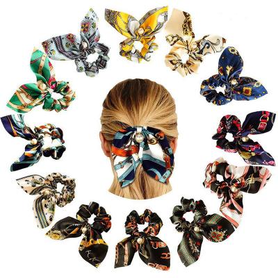 China New simplicity fashion women hair ring bow headdress ponytail holder satin girl hair accessories for sale