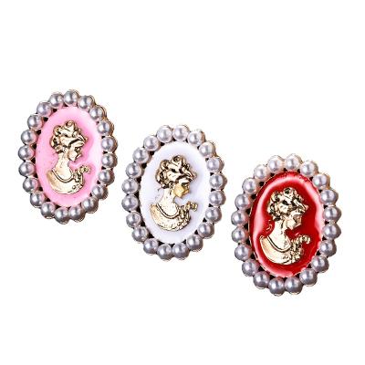 China New Retro Oval Flatback 42*53MM Rhinestone Buttons Small DIY Decoration Clothing Accessories for sale