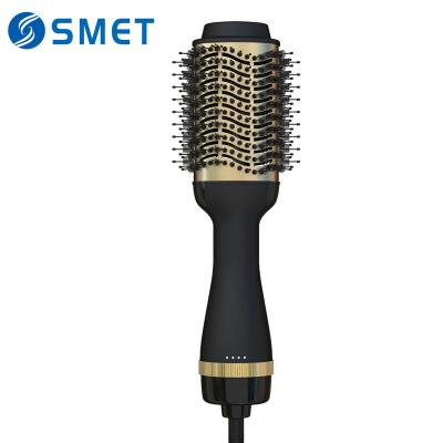 China Amazon Style Sale Black Gold Hot Air Blowout Blowout 3 in 1 One Step Blow Electric Hair Dryer Brush for sale