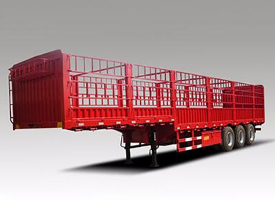 China Heavy Bulk Cargo Semi-Trailer Curtain Stake Semi Truck Trailer Fence Sheep Livestock Poultry Transport SugarcaneCottonAgriculture Medium and Long-Distance Transportation for sale