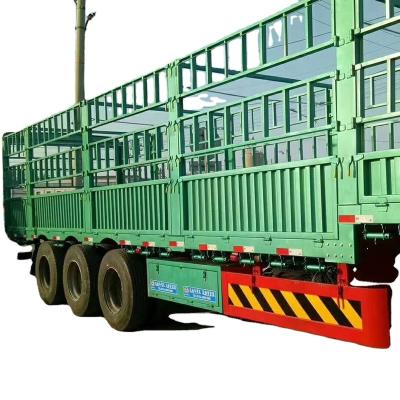 China Hot Selling Bpw Cheap Bulk Axle Fenced Cargo Trailer Medium And Long Distance Coal Hauling Bulk Heavy Goods Semi Barrier Stake Trailer Hauling High Side Barrier Semi Traile for sale