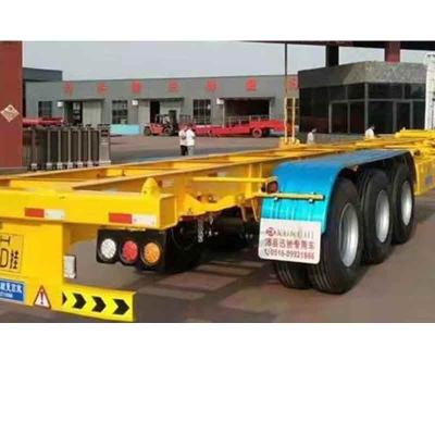 China Transport Container Tractor Trailers Price 3 Axle 40ft 20ft Container Truck Chassis Skeleton Semi Trailer for sale