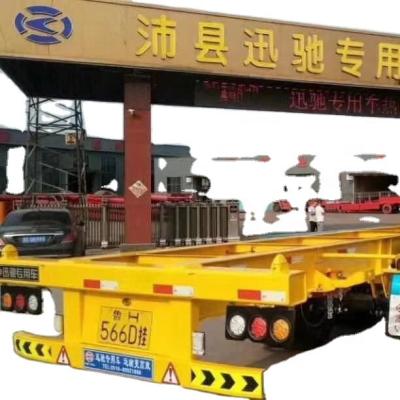 China Transport Container 3 Axle Shipping Container Skeleton 40 Feet 45 Ft Gooseneck Skeleton Chassis Truck Semi Trailer for sale