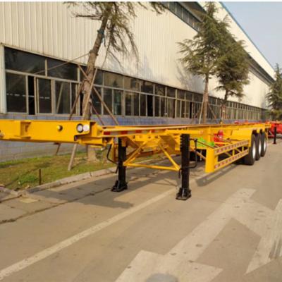 China Transport Container 3 Axle Shipping Container Skeleton 40 Feet 45 Ft Gooseneck Skeleton Chassis Truck Semi Trailer for sale