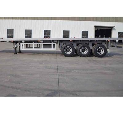 China High Quality Marine Flat Panel Container Truck Semi Trailer Three Axle Flat Panel Trailer Transport Container Sales for sale