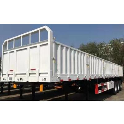 China High Quality 3 Axles 4 Axles Hot Selling Heavy Bulk Cargo Medium And Long Distance Hauling Barrier Flatbed Semi Truck Trailer Side Wall for sale