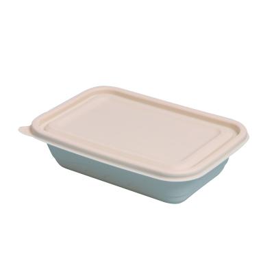 China 750ml 1000ml Eco Friendly Microwavable Square Paper Bowls Rectangular Food Container for sale