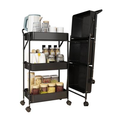 China China Viable Supplier Metal Storage Organizer Mobile Utility Cart Kitchen Rolling Cart With Caster Wheels for sale