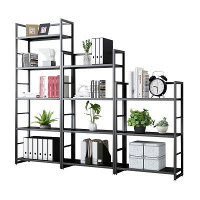 China Contemporary Modern Black Metal School Home Office Library Used Book Holders Bookshlef Bookrack Library for sale