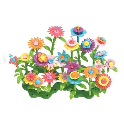 China Building Toy 141 Pcs Pretend Flower Building Blocks Garden Building Toy Set Build A Bouquet Flower Arranging Craft Educational Creative Toys for sale