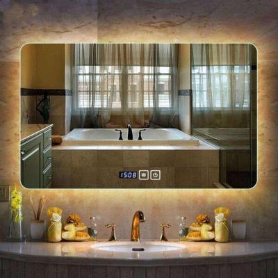 China 4MM HD Environmental Protection Metal Frame Copper Free Iron Illuminated Wall Mounted Bathroom Mirror for sale