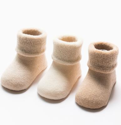 China New Autumn Winter Terry Thickening Cotton Antibacterial Tube Kids Organic Colorful Newborn Baby Socks Antibacterial Baby Socks 0-1-3 Years for sale