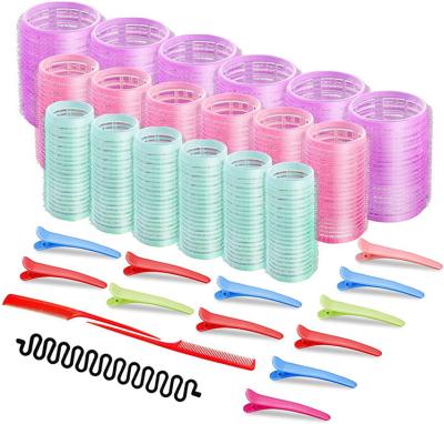 China Hair Cruler Best Selling Hair Accessories Machine Diy Hair Rollers Set Color Plastic Custom Hair Curler Set For Girls for sale