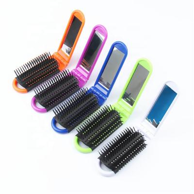 China Amazon Waterproof Hot Selling Custom Color Mirror Paint Mini Travel Hair Brush Foldable Non-disposable for sale