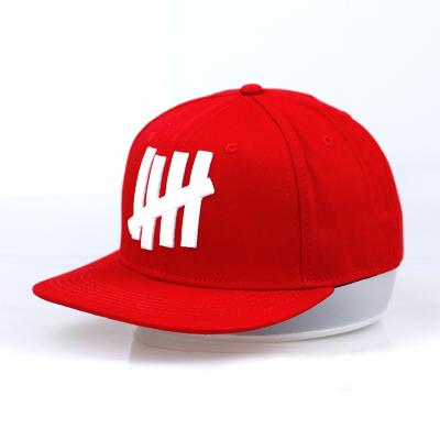 China High Quality China COMMON Cheap Customized Red Cotton Round 6 Panel Red Cotton Twill 3d Embroidery Hip Hop Hat Snapback Hats for sale