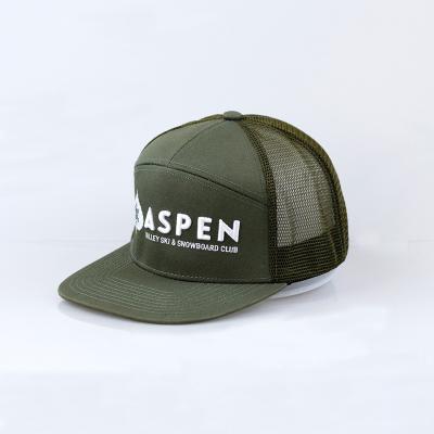 China Wholesale Custom High Quality COMMON Hip Hop 7 Panel 3D Cotton Embroidered Logo Flat Bill Digital Dark Green Snapback Trucker Hats Cap for sale