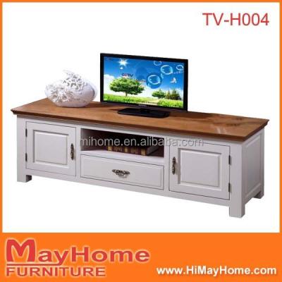 China storage and one drawer pine wood 2 door elegant durable white color tv stand furniture/tv bench for sale