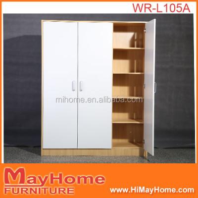 China 3doors MDF Modern Bedroom Wardrobe Wall Mounted Closet for sale