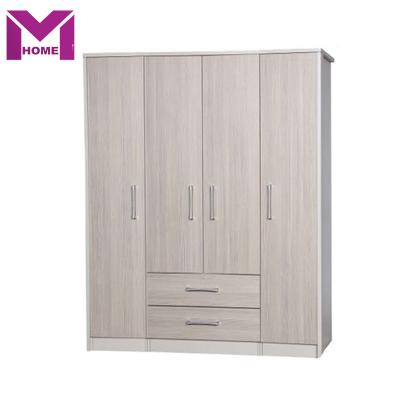 China large design 4doors and 2drawers bedroom furniture wooden 4doors bedroom wardrobe for sale