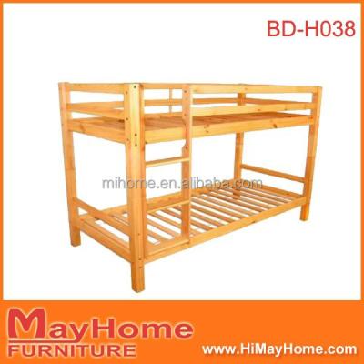 China Super Cheap Oak Rail Solid Wood Golden Wood Bunk Bed With Stairs for sale