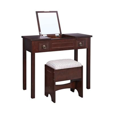 China Wholesale Adjustable Modern Vanity Wooden Dressing Table (Other) With Mirror And Stool For Bedroom for sale