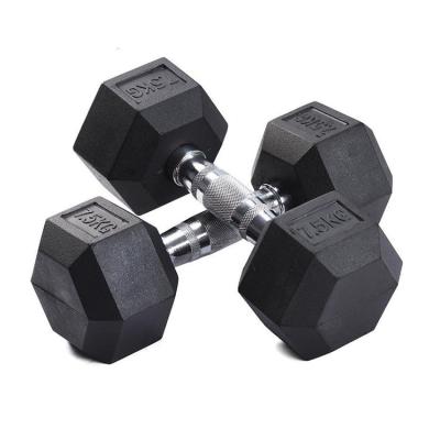 China Universal High Quality Durable Use Various Gym Equipment Rubber Hex Dumbbells for sale