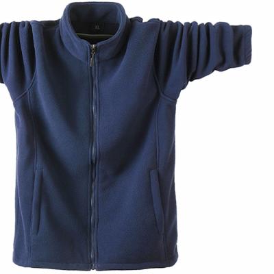 China Anti-wrinkle spring and drop men's fleece plus size sports jacket fleece hoodie solid color double-sided stand collar cardigan coat for sale