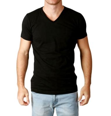 China New Design Quality Cotton Sleeve Shorts V-Neck Men Cotton Short Sleeve Anti-Wrinkle Fashion Logo Base 100% Blank T-Shirt Men UnisexCasual Luxury Custom T-shirts for sale