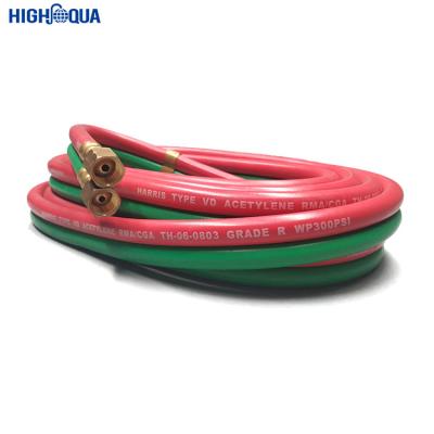 China High quality rubber twin hose welding oxygen helium etc. of OxygenAcetyleneArgon and double acetylene hose pipe for sale