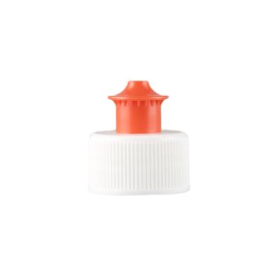 China Non Spill High Quality 28/410 Push Pull Cap Plastic Cap For Liquid Bottle for sale