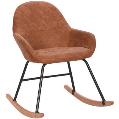 China Modern Metal And Wood Base Brown Leisure Arm Rocking Chair for sale