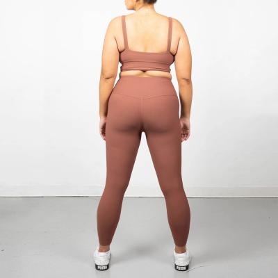 China QUICK DRY High Intensity Stretch Big Waist Exercise Suit Sportswear Leggings Plus Size Gym Wear Yoga Sets For Woman for sale