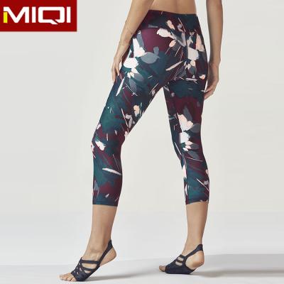 China Women Breathable Compression Capri Skinny Printed Stretchy Yoga Pants Sexy Fitness Tight for sale