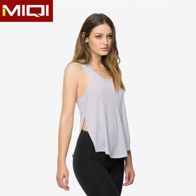 China Wholesale QUICK DRY Women Sporty White Top Workout Yoga Crop Yoga Workout Loose Tank Top for sale