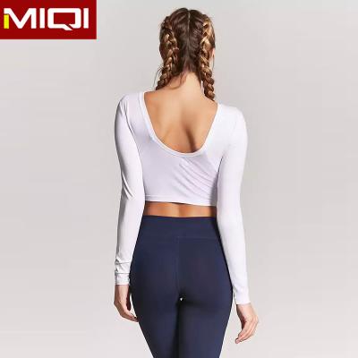 China 2020 Breathable Loose Crop Long Sleeve Yoga Sports Tops Women's Clothing Wholesale Women's Fitness Gym Sports Crop Top for sale