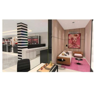 China Shopping Mall / Retail Store Wooden Cosmetics Shop Fitting Customized Cosmetic Shop Display Furniture for sale