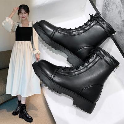 China Fashion Trend Women Winter Boots PU Mid Calf Boots High Quality Zipper-Up Boots FOR LADY for sale