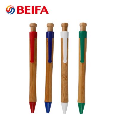 China office & School Pen KB164400 Promotional Eco-Friendly Click Bamboo Ballpoint Pen Pen With Printed Logo for sale