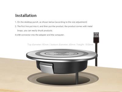 China Furniture Embedded Wireless Charger furniture/ table embedded wireless charger for iphone/Samsung for sale