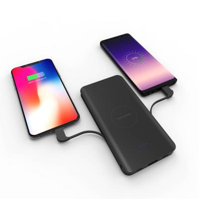 China WIRELESS POWERBANK with type-c and lighting cable 8000mAh,Qi Power Bank,Portable Power Bank Charger QI Wireless Charge for sale