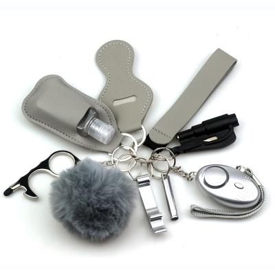 China Metal Safety Key Chain For Women Self Defense Set With Tazer Alarm Whistle Self Defense Bulk Key Chain Set Accessories Wholesale for sale