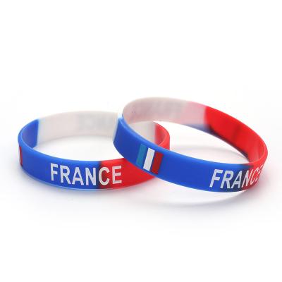 China Promotional Advertising Personalized Logo Bangle Wrist Band Wristband Custom Silicone Rubber Slim Wristband Advertising Promotional Gift for sale