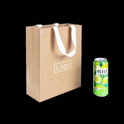 China Lipack Biodegradable Reusable Christmas Wine Drinks Bag Flat Bottom Paper Packaging Bag for sale